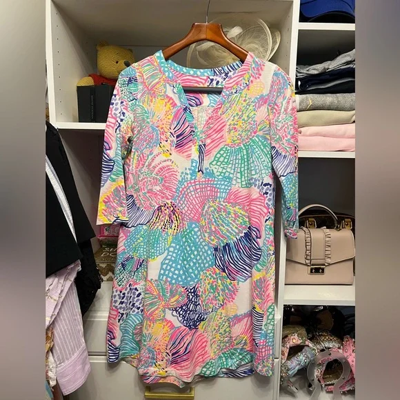 Lilly Pulitzer Ali Dress Style: 20417, Pink Roar of The Seas, Size: S